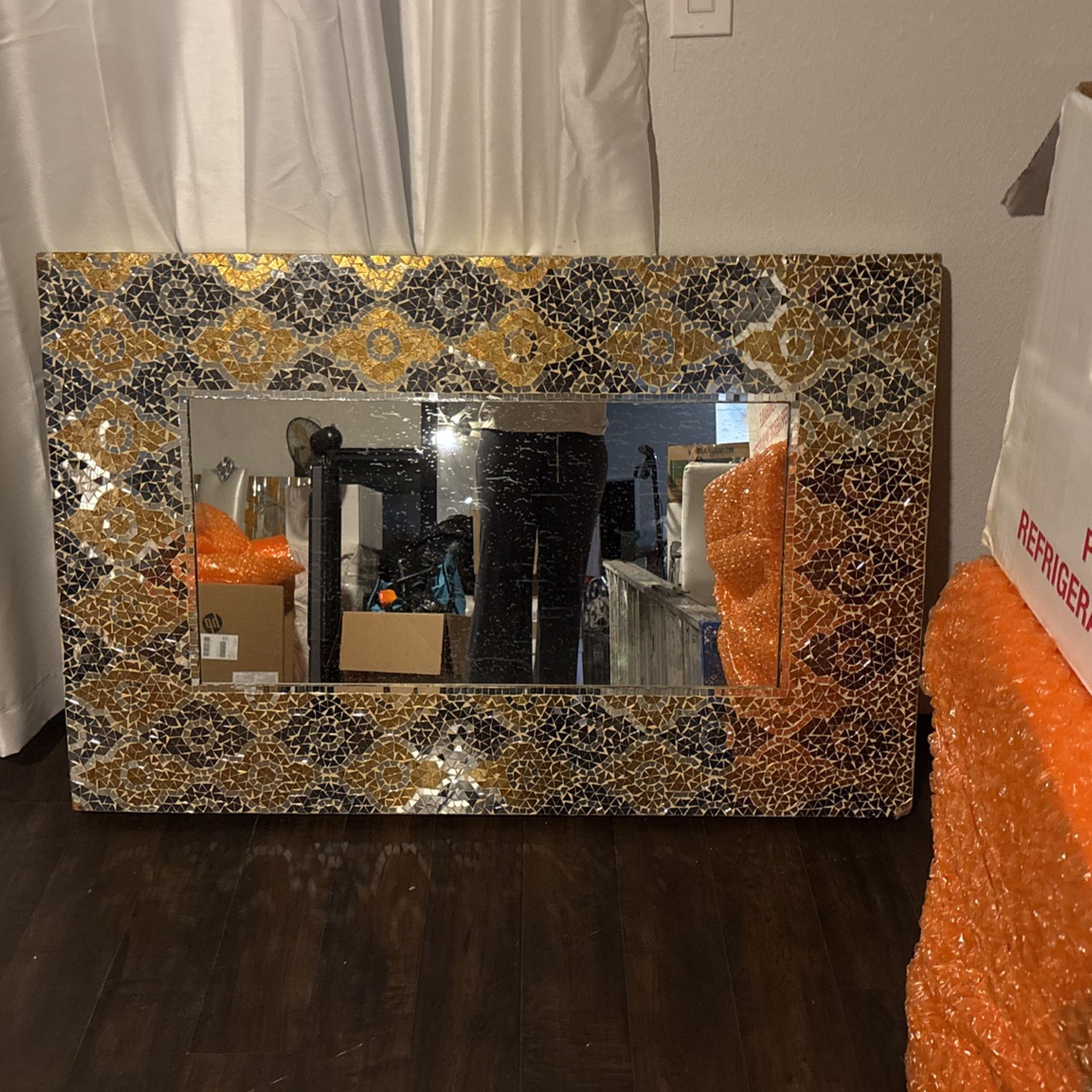 Gold And Silver Glass Artwork