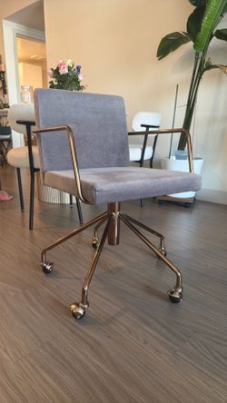CB2 Grey Velvet Office Chair