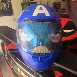 Captain America Motorcycle Helmet Large