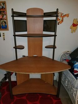 Computer desk with keyboard