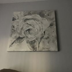 Large Black And white Rose Picture 