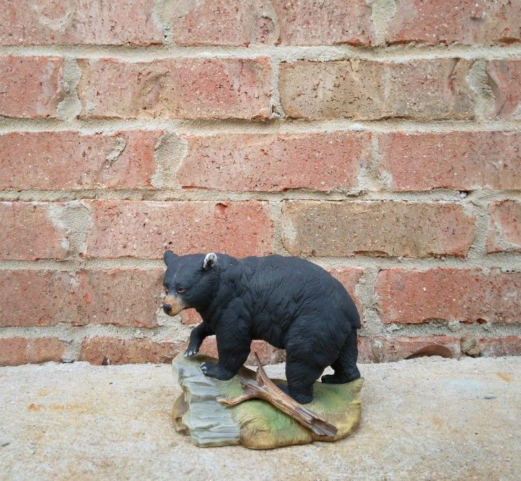 Vintage Andrea By Sadek Black Bear Porcelain Figurine