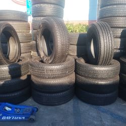 255/70R18 BRIDGESTONE A SET OF FOUR USED TIRES, INCLUDES MOUNTING AND BALANCING 