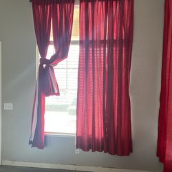 Red Curtain Set Of 6