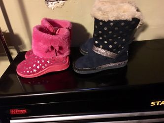 Toddler boots pink size 6 blue size 7