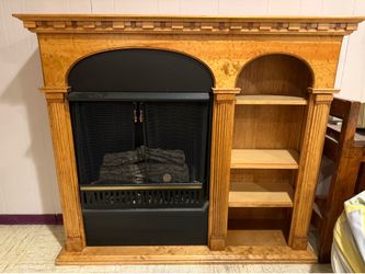 Fireplace with shelving
