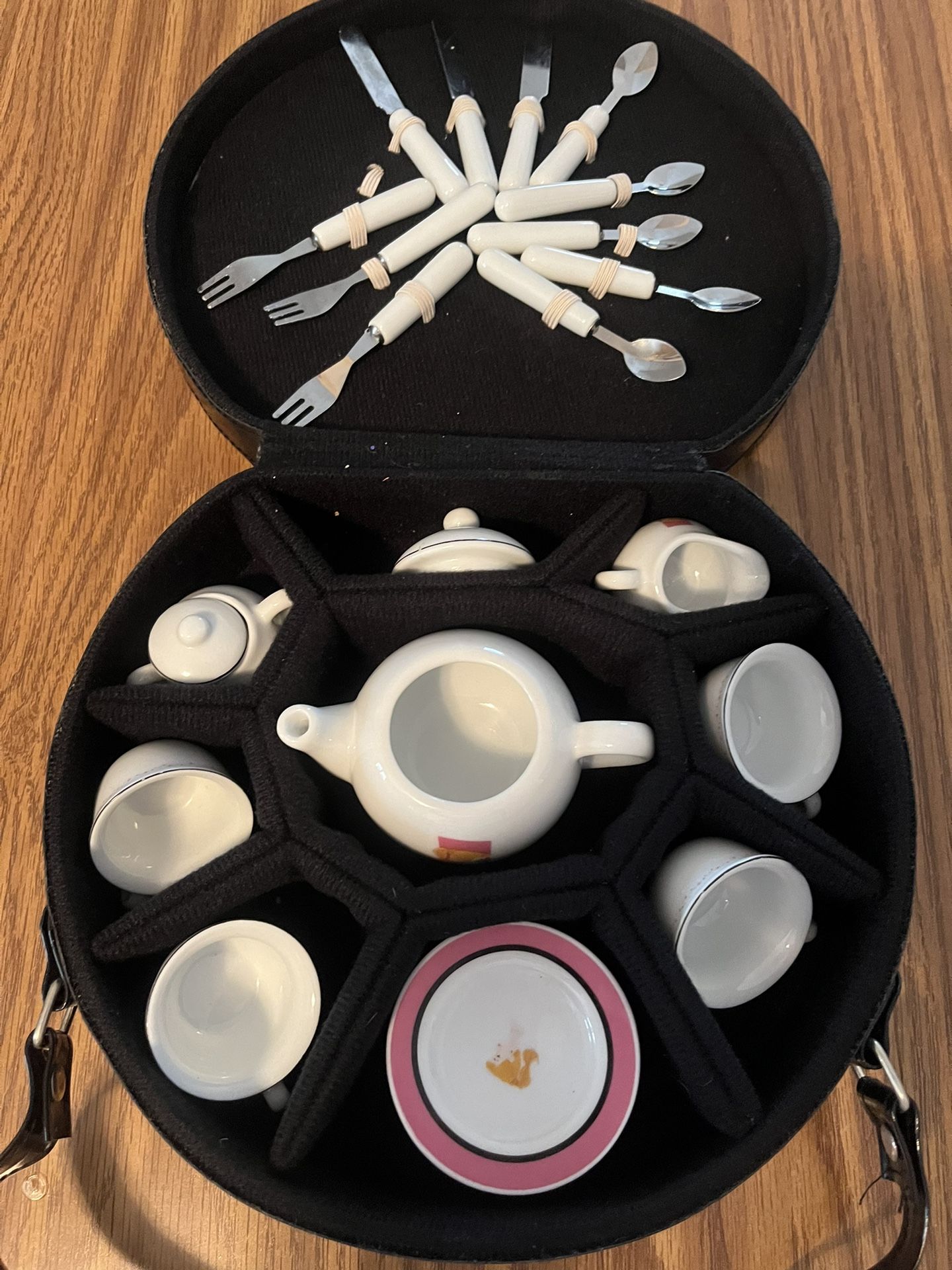 Vintage Barbie 2001 Mini Tea Set With Black VinoCase