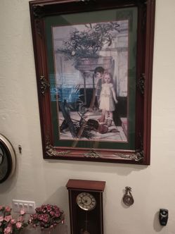 Large picture perfect , very old glass front carved frame large