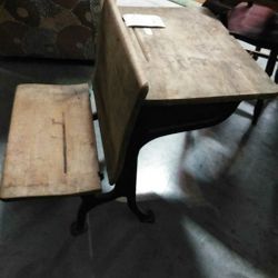 Wood-Metal Child School Desk W/Flip Seat