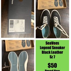 Seavees Black Leather Sneakers Legend