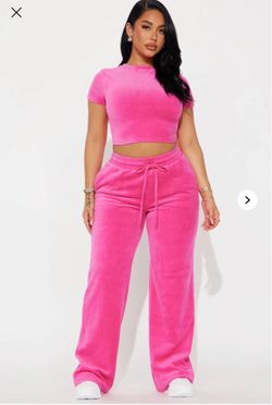 fashion nova velour set - pink