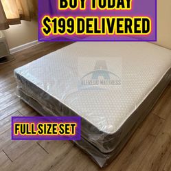 Full mattress with box spring (2pc set - new) 