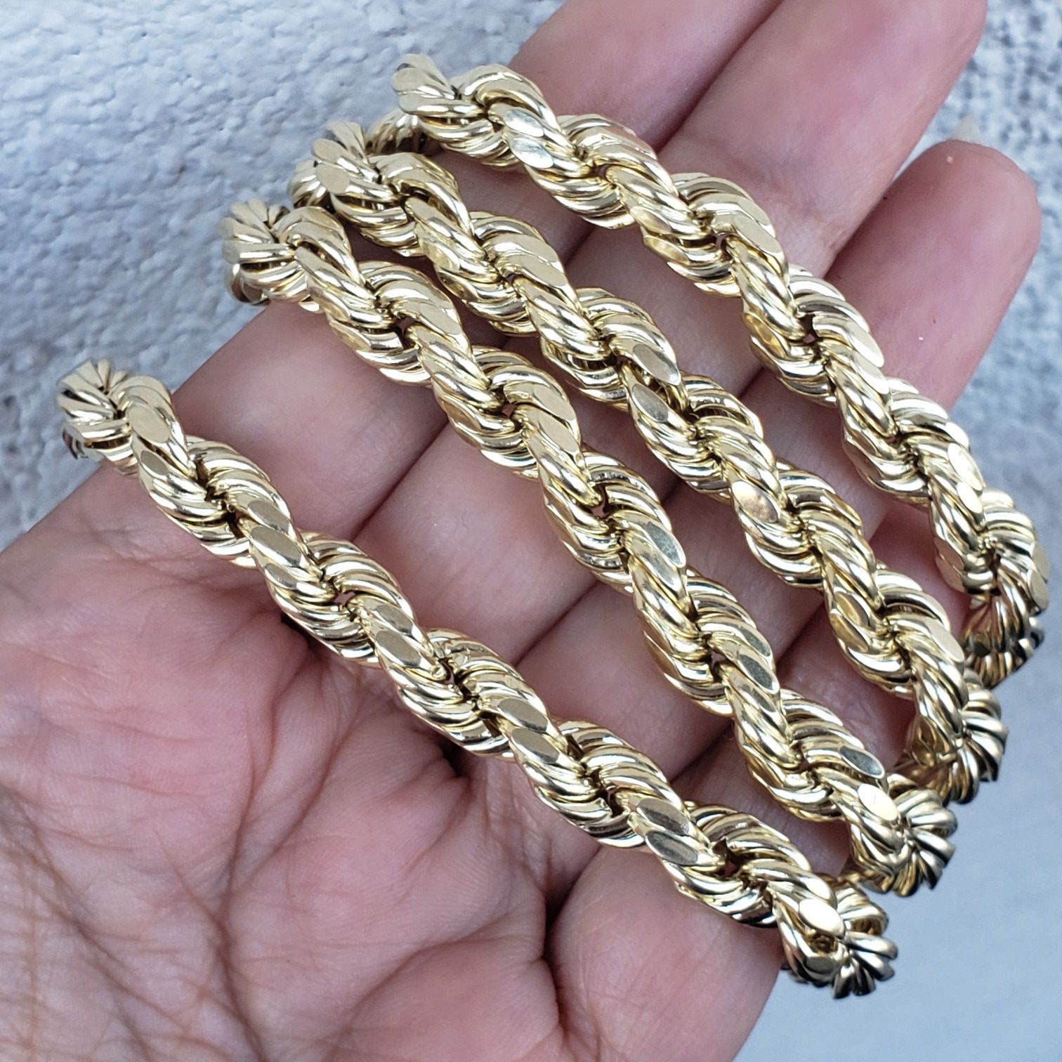 Big real 10k yellow gold 8 mm diamond cut rope chain 30 inches long,All Products : American Fashion Style Bags On Sale