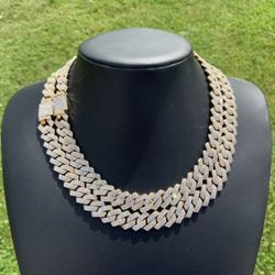 14k Gold Plated Cuban Link Chain 14mm 18” 20” 22”Iced out Premium Choker Necklace Box Clasp