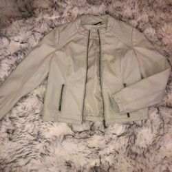 Beige Leather Jacket 