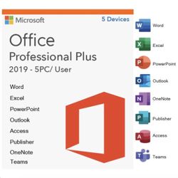 Office 2019, Professional Plus With 5 Computers License