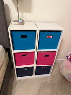 Storage Shelves w/ Fabric Bins