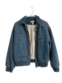 Puffy Jean Jacket with Fur Lining