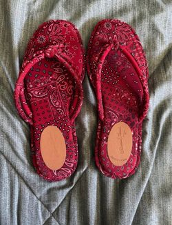 Red bandana sandals