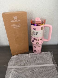 Pink stitch Stanley cup