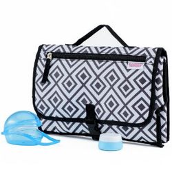 Portable Changing Pad for Diaper Bag w/ Head Pillow, Travel Changing Pad & Portable Changing Station | Plus Binky Case & Baby Cream Jar | 
