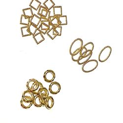 Gold Tone Geometric Beads