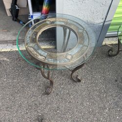 Metal, stone, and glass, top coffee table, end table, and display table