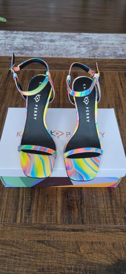 Katy Perry Holographic Strappy Heeled Sandals
