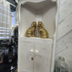 Small Vintage Corner Cabinet w/ Little Shelf