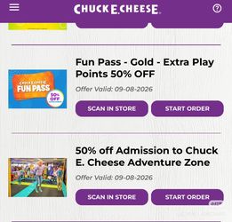 Chuck E Cheese 250 game points