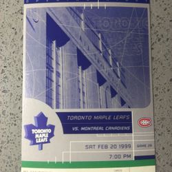 1999 Toronto Maple Leafs Air Canada Centre First Game Ticket — Historic