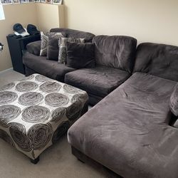 Couch & Ottoman. Please read description