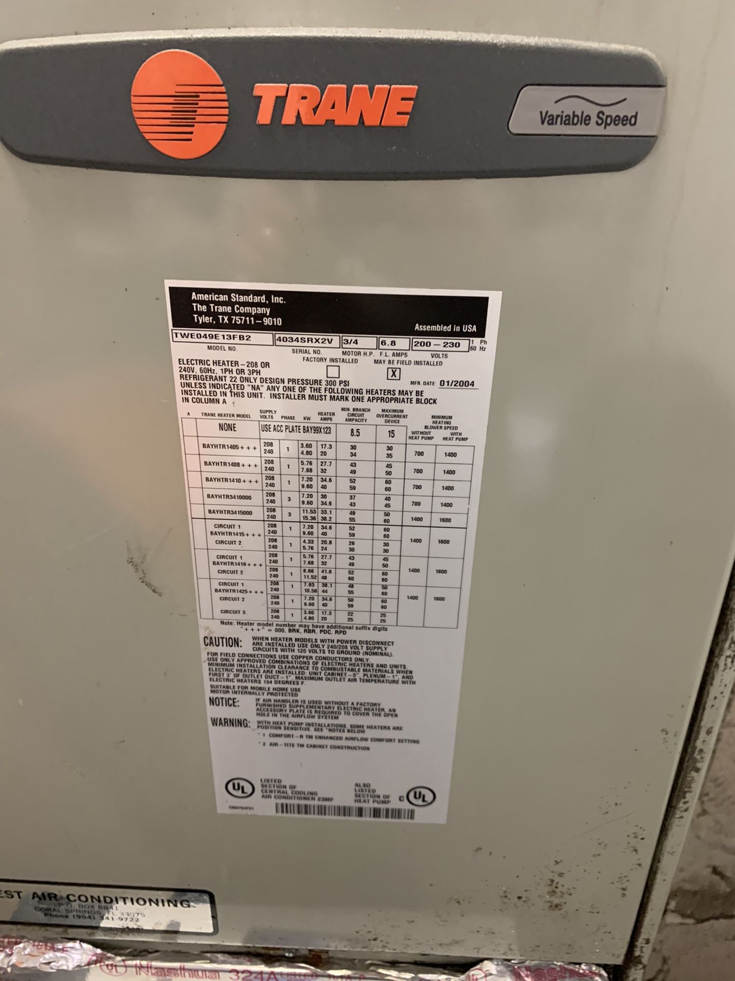 Trane Ac Unit for Sale in Pompano Beach, FL OfferUp