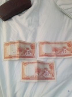 Vietnam Money 100 Dong Three Of Them