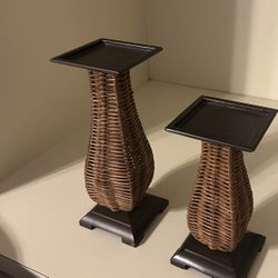 Beautiful Party Lite Island Escape Pillar Candle Holders (set of 2)