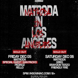 (1) Matroda Friday Ticket For Sale   And (2) Tickets For His Academy Afters $120 for both 