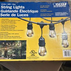 48 Ft Outdoor String Lights Commercial Grade 
