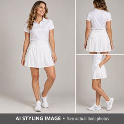 SPANX Get Moving Skort White Tennis Golf Athletic Skort Medium
