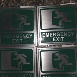 Signs Emergency Exit 4 Pack Self Adhesive 