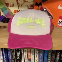 CLUB CABO-women’s pink/white ‘RIVIERA MAYA Mexico’ mesh fishing ball cap hat