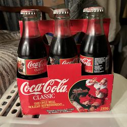 1996 Vintage Christmas Coca Cola Bottles
