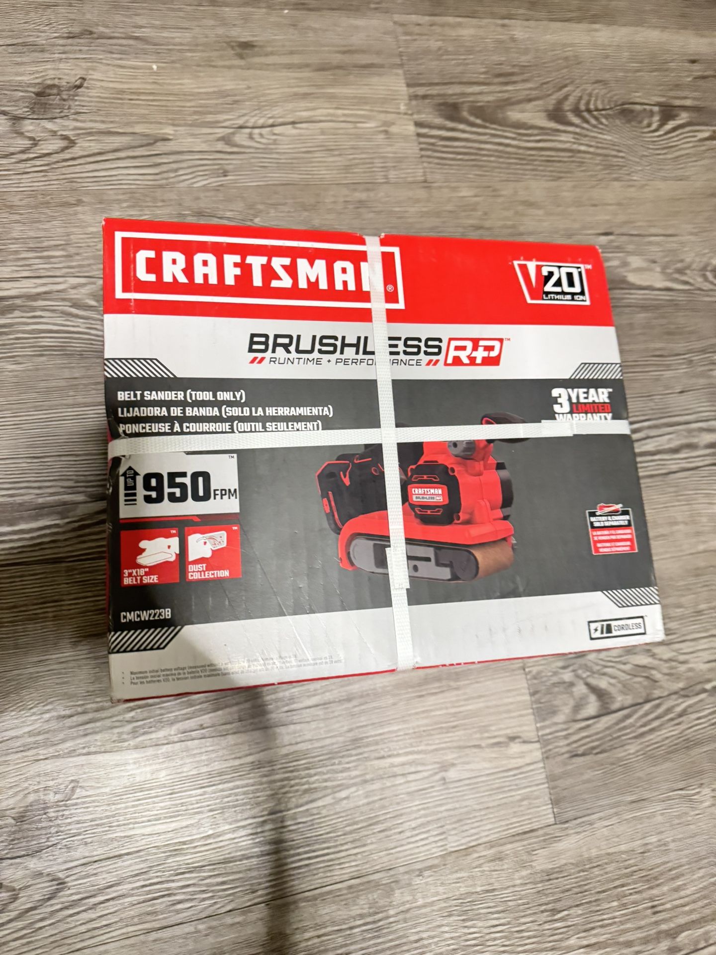🛠️ CRAFTSMAN 20V Cordless Belt Sander – CMCW223B – NEW! (Tool Only)