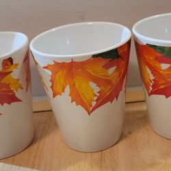 Set of 3 Fall Leaf Mugs
