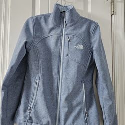 The North Face denim blue fleece lined jacket
