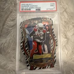 2022 Panini Select DeAndre Hopkins Die-Cut Zebra Prizm PSA Mint 9 