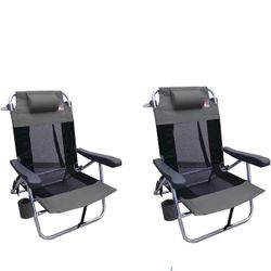 Multi-folding Light Weight Mesh Chairs Set Of 2