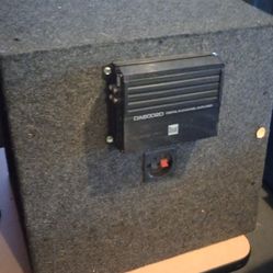 Sub Box With Amp, Kenwood, And Kicker Speakers
