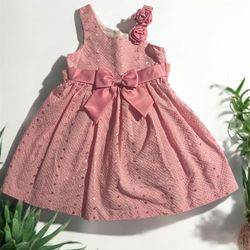 Bonnie Jean Pink Scoop Neck Sleeveless Sundress