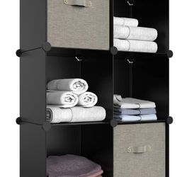 6-Cube Storage Organizer, Closet Organizer Storage Cabinet Shelf Bookcase Bookshelf,Storage Cubes Organizer Cabinet for Kids,Closet, Bedroom,Bathroom