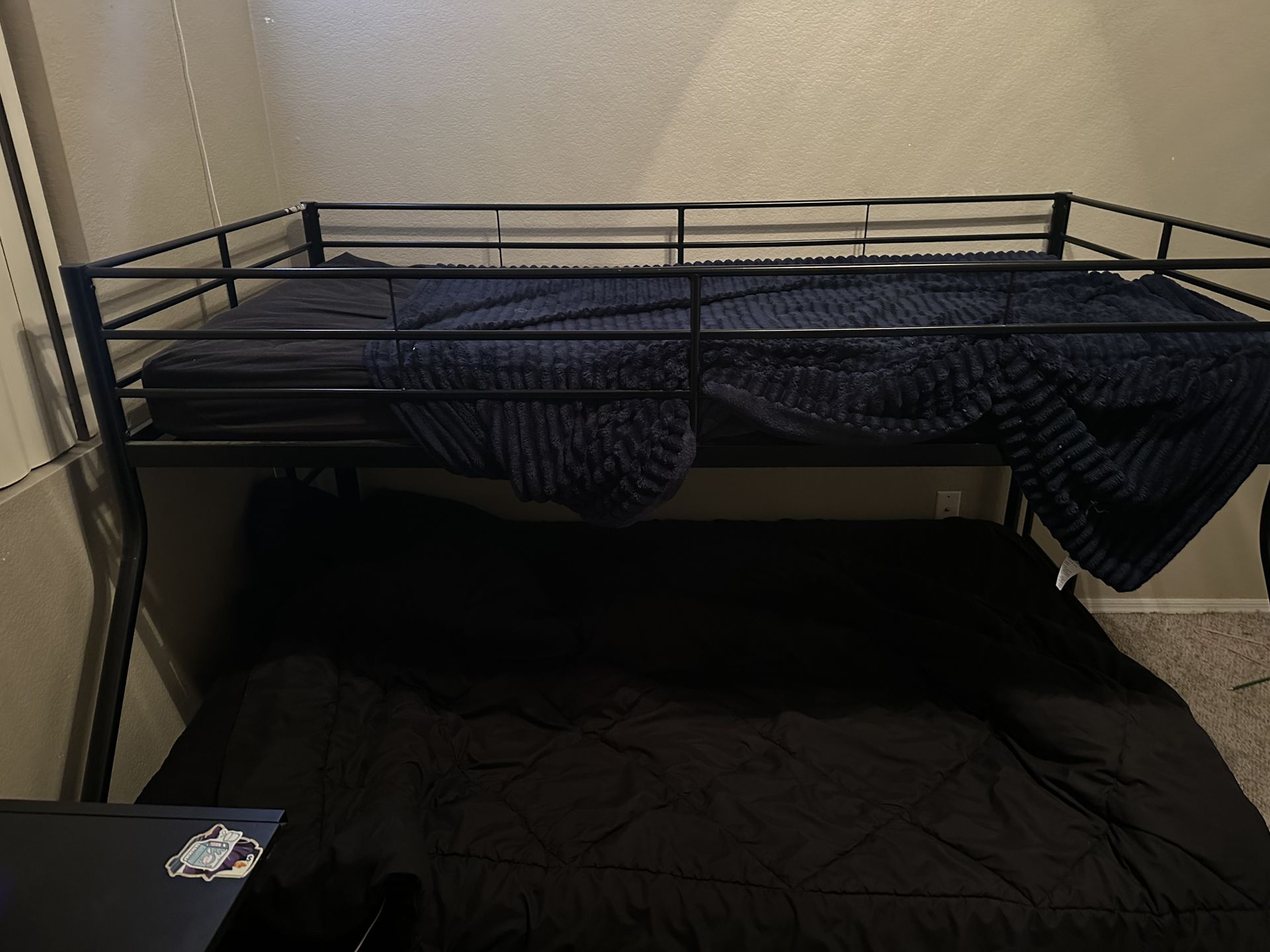 Twin over full black bunkbed